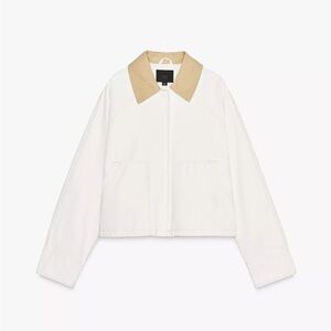 Women's White and Tan Jacket Zara